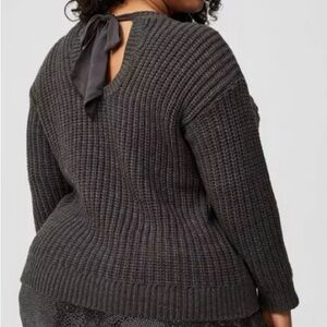 NWT Torrid Gray Sweater with Bow Accent on the back